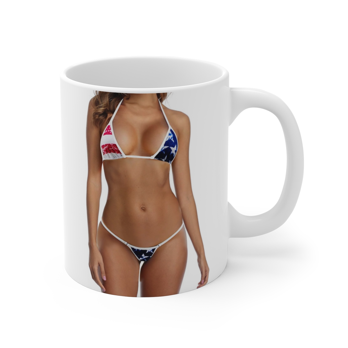 American Flag Bikini Pinup Coffee Cup