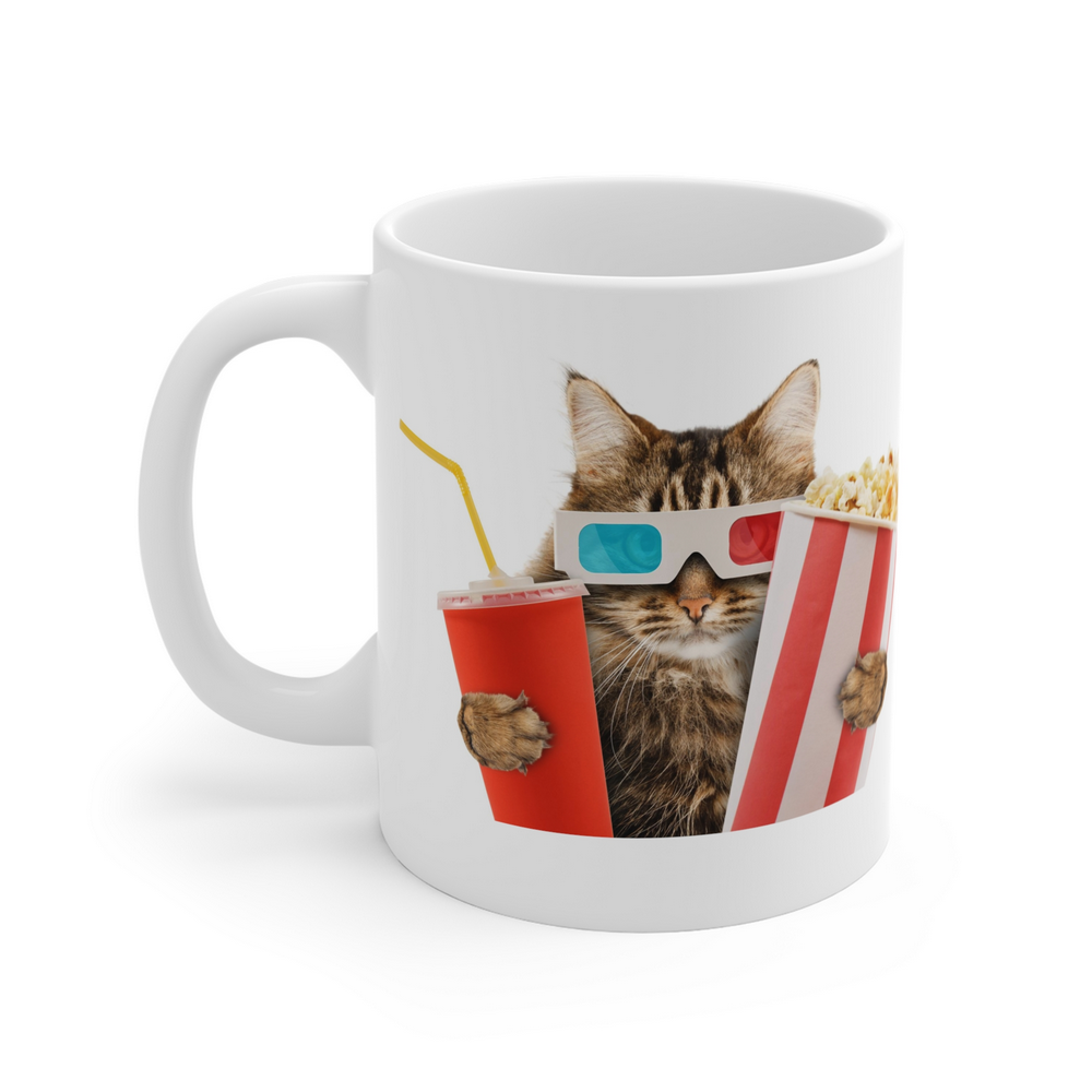 Funny Movie Night Cat Coffee Mug I