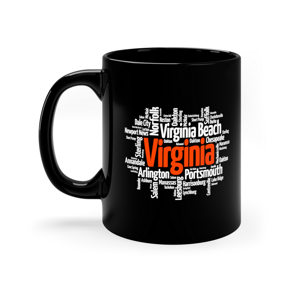 Virginia Cities Souvenir Coffee Mug - Black