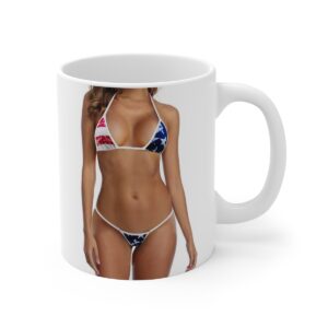 American Flag Bikini Pinup Coffee Cup